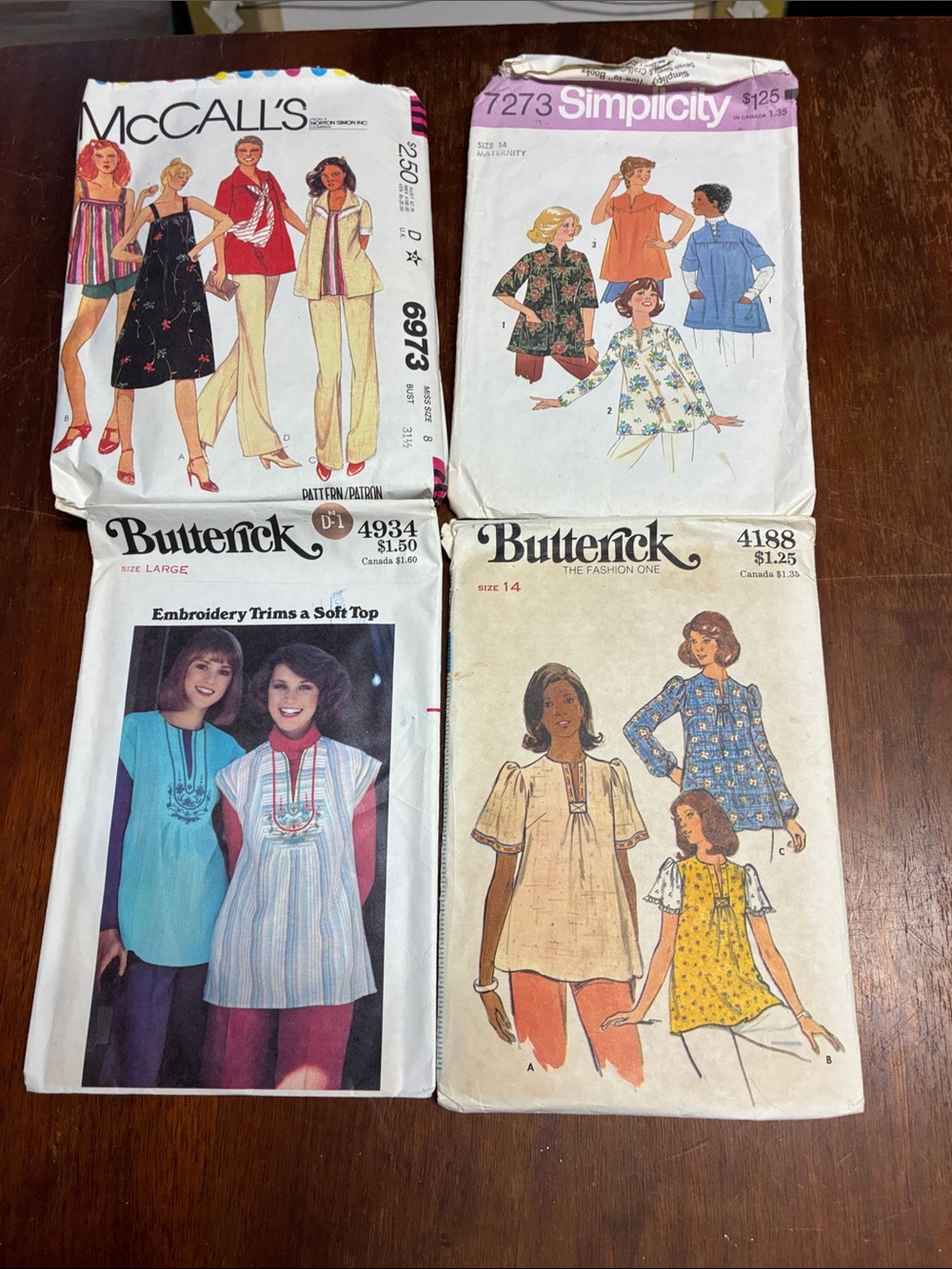 Butter sewing pattern set with blue and pink panels